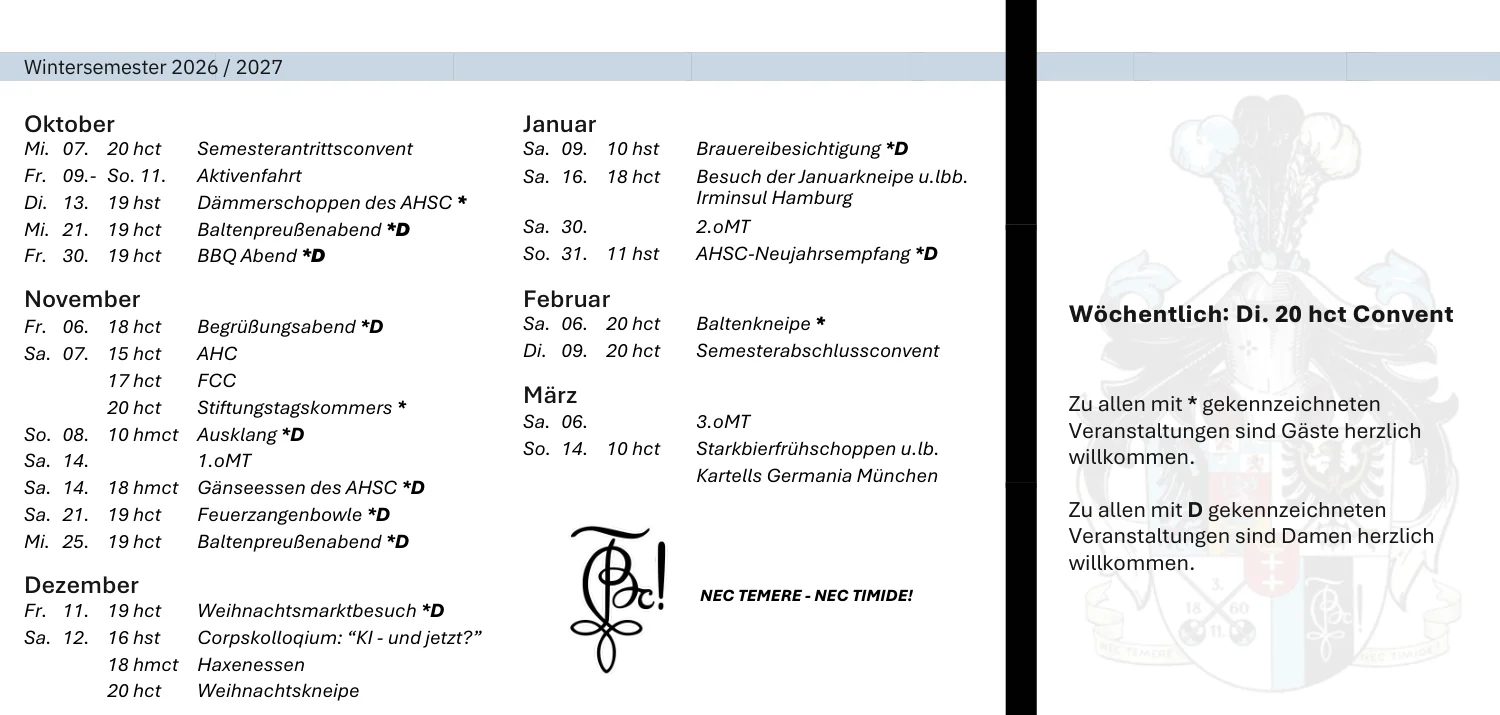 Semesterprogramm Wintersemester 2026/27, Seite 2